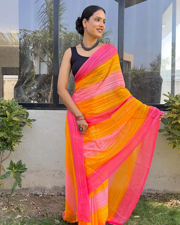 Orange_color_1-Minute_Ready_To_Wear_Naylon_Saree_With_Blouse_Piece