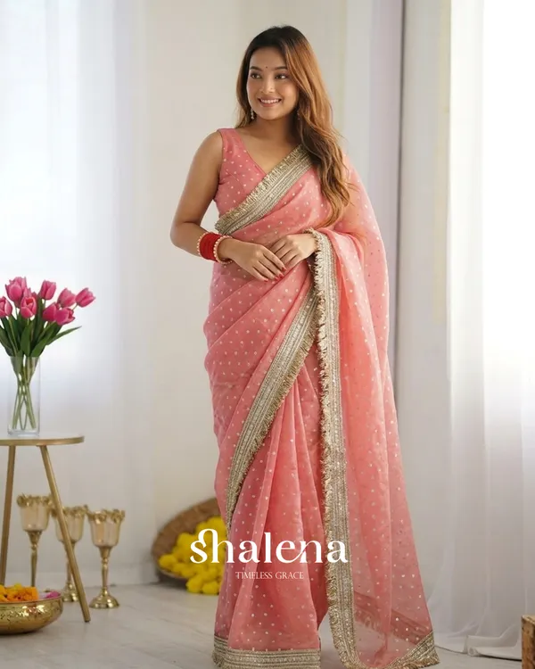Engrossing_Peach_Moss_Silk_Zari_Woven_Fancy_Lace_Border_Saree