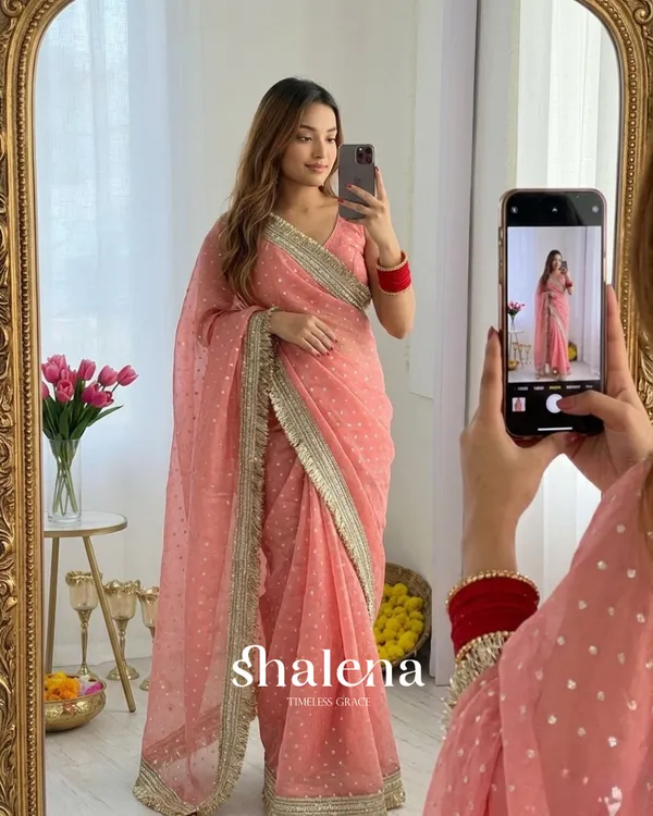 Engrossing_Peach_Moss_Silk_Zari_Woven_Fancy_Lace_Border_Saree