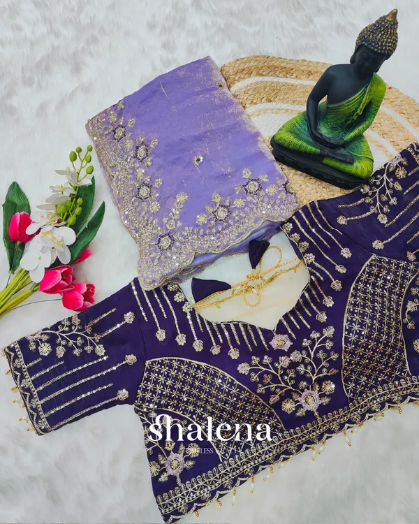 Energetic_Lavender_Fendy_Silk_Sequence_Embroidery_Work_Saree_With_Stitched_Blouse