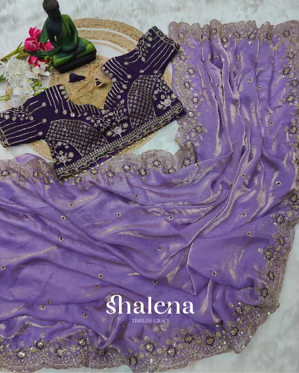 Energetic_Lavender_Fendy_Silk_Sequence_Embroidery_Work_Saree_With_Stitched_Blouse