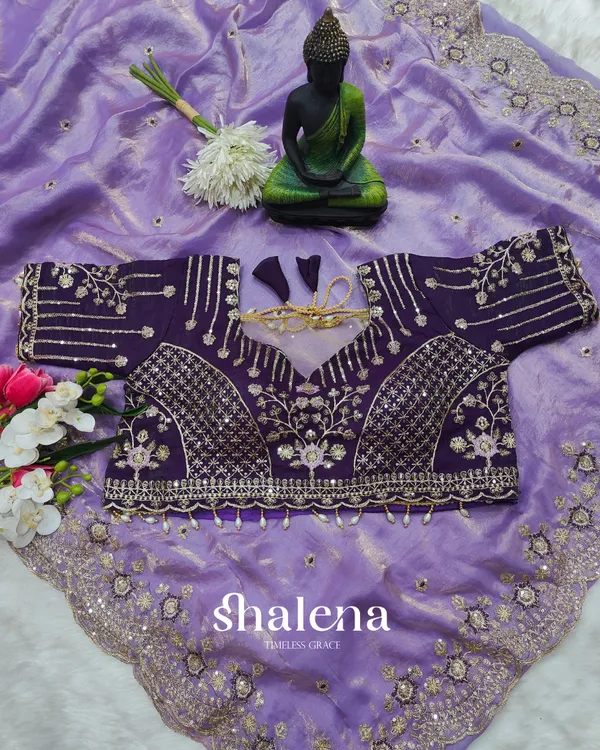 Energetic_Lavender_Fendy_Silk_Sequence_Embroidery_Work_Saree_With_Stitched_Blouse