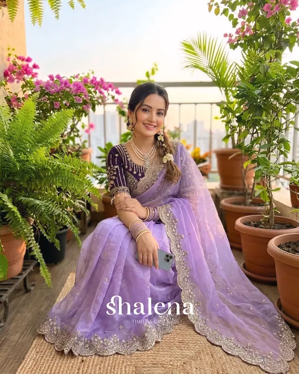 Energetic_Lavender_Fendy_Silk_Sequence_Embroidery_Work_Saree_With_Stitched_Blouse