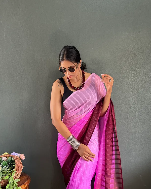 Light_Purple_Color_1-Minute_Ready_To_Wear_Georgette_Saree_With_Blouse_Piece