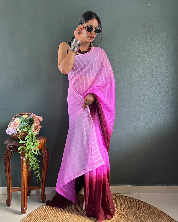 Light_Purple_Color_1-Minute_Ready_To_Wear_Georgette_Saree_With_Blouse_Piece