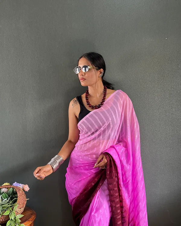 Light_Purple_Color_1-Minute_Ready_To_Wear_Georgette_Saree_With_Blouse_Piece