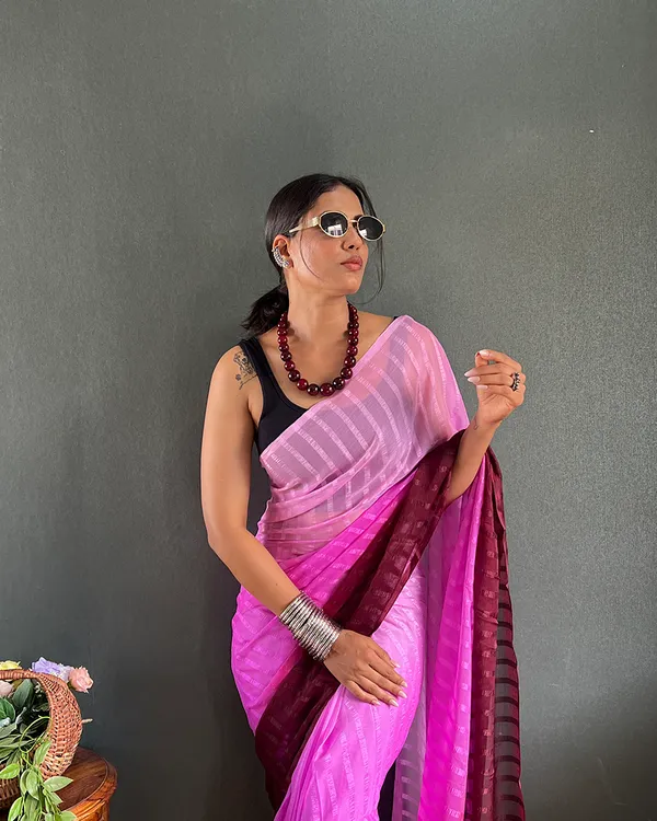 Light_Purple_Color_1-Minute_Ready_To_Wear_Georgette_Saree_With_Blouse_Piece