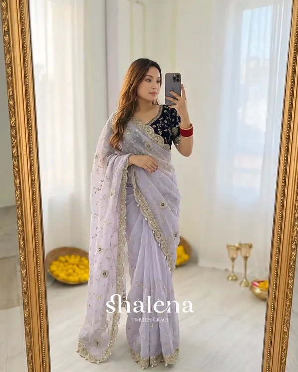 Redolent_Lavender_Fendy_Silk_Sequence_Embroidery_Work_Saree_With_Stitched_Blouse