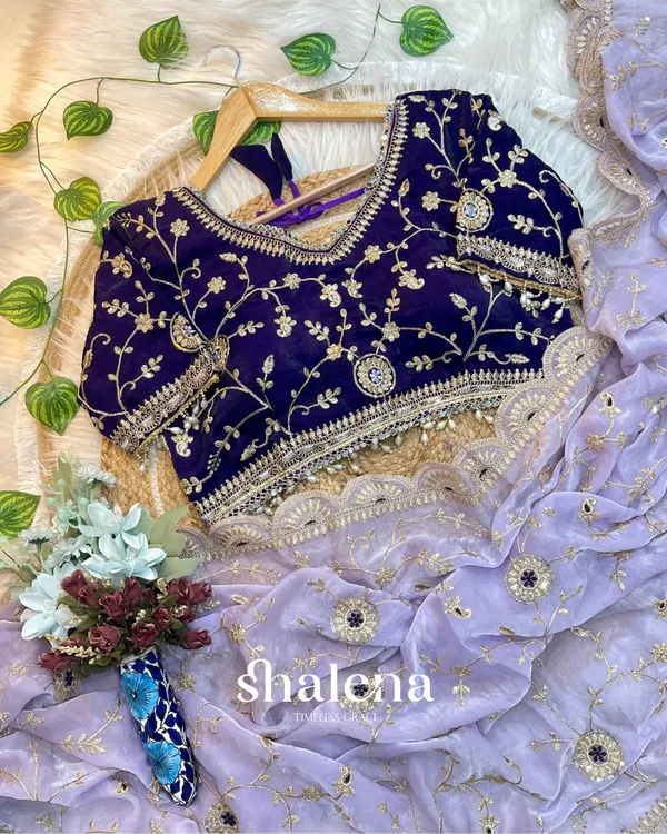 Redolent_Lavender_Fendy_Silk_Sequence_Embroidery_Work_Saree_With_Stitched_Blouse
