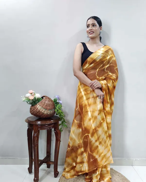 Yellow_Color_1-Minute_Ready_To_Wear_Georgette_Saree_With_Blouse_Piece