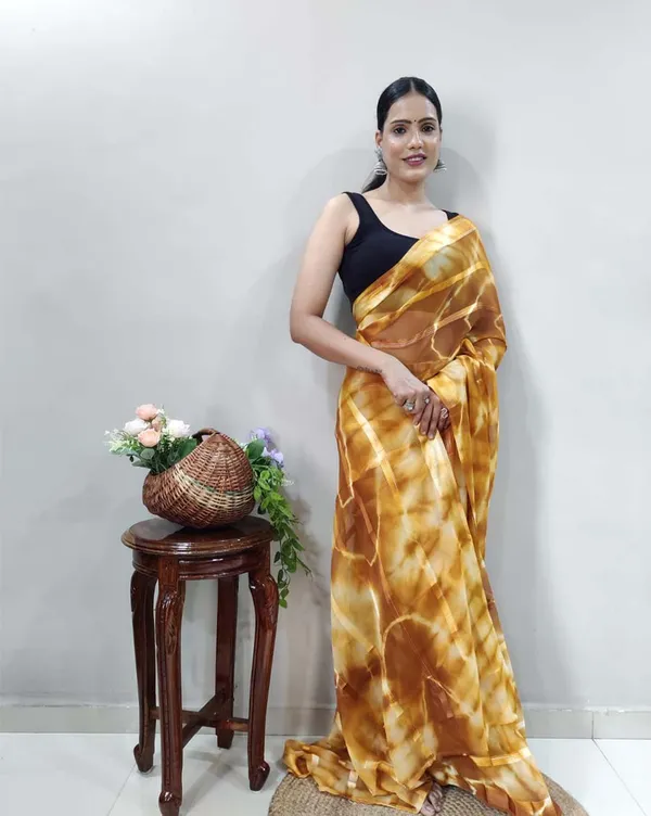 Yellow_Color_1-Minute_Ready_To_Wear_Georgette_Saree_With_Blouse_Piece