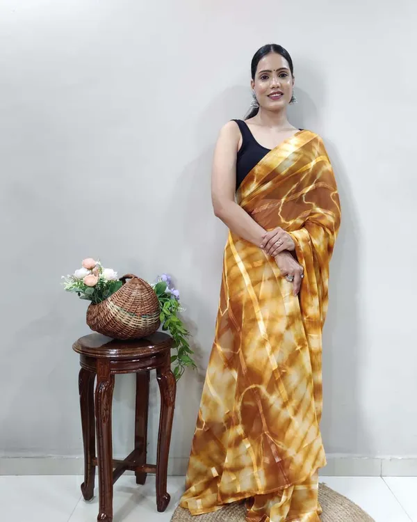 Yellow_Color_1-Minute_Ready_To_Wear_Georgette_Saree_With_Blouse_Piece