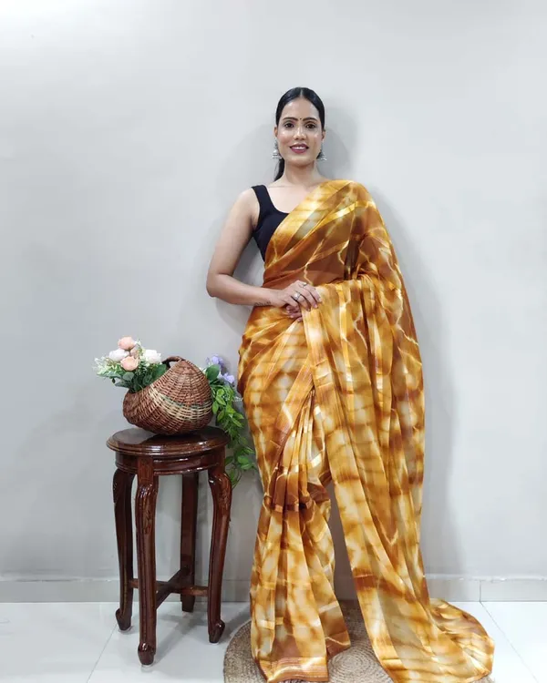 Yellow_Color_1-Minute_Ready_To_Wear_Georgette_Saree_With_Blouse_Piece