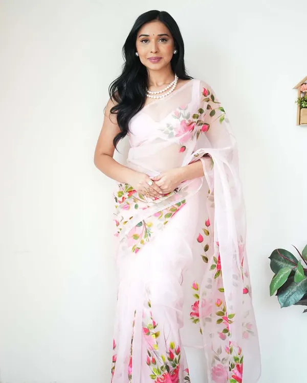 Calm_Pink_Color_1-Minute_Ready_To_Wear_Organza_Saree_With_Blouse_Piece