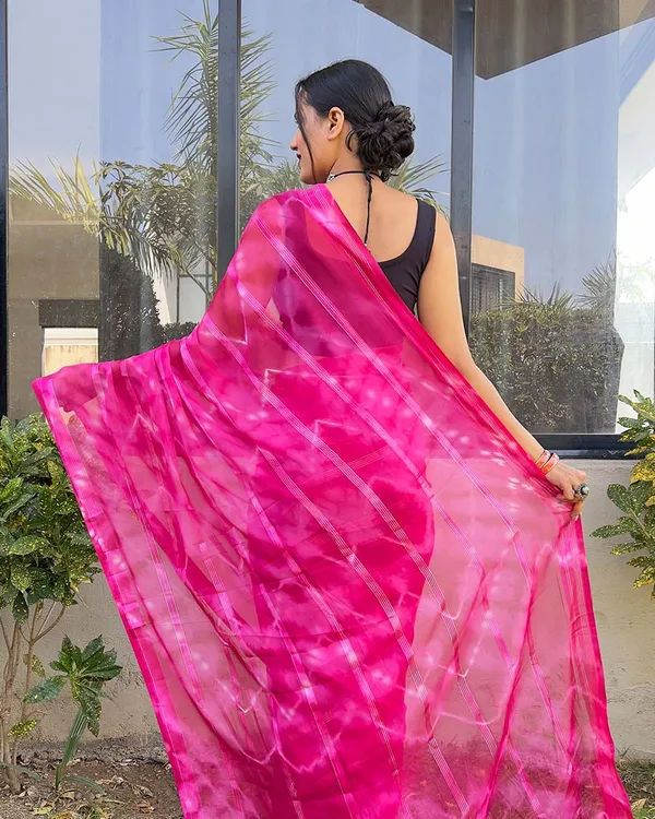 Pink_color_1-Minute_Ready_To_Wear_Naylon_Saree_With_Blouse_Piece