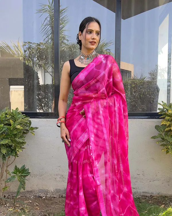 Pink_color_1-Minute_Ready_To_Wear_Naylon_Saree_With_Blouse_Piece