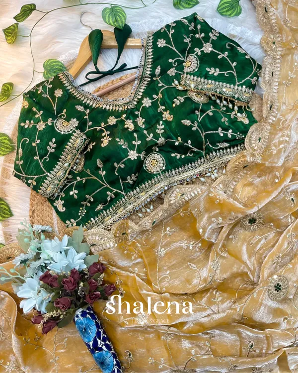 Ornate_Mustard_Fendy_Silk_Sequence_Embroidery_Work_Saree_With_Stitched_Blouse
