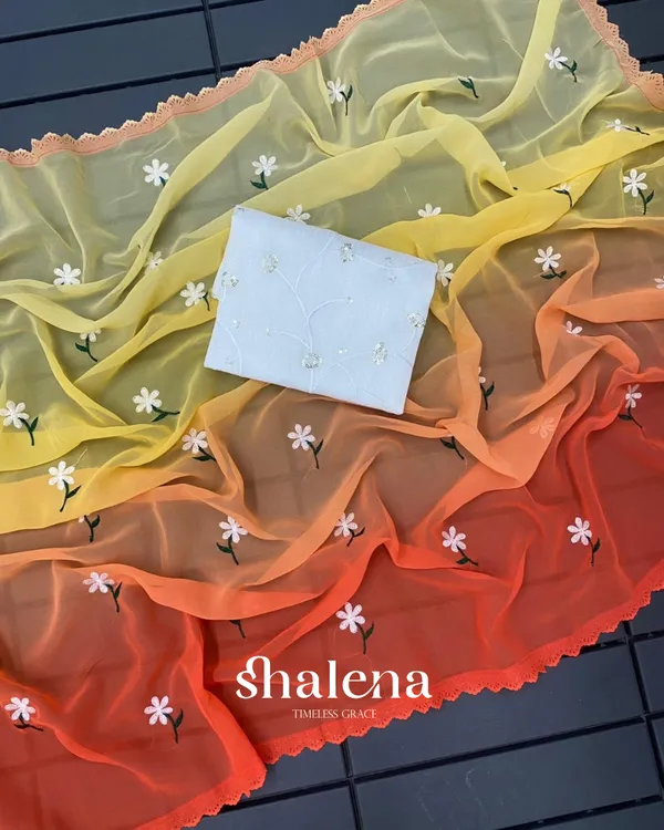 Yellow_and_Orange_Georgette_Saree_with_Embroidery_and_Sequence_Work_Blouse_Piece