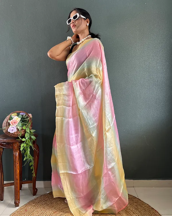 Light_Pink_And_Beige_Color_1-Minute_Ready_To_Wear_Georgette_Saree_With_Blouse_Piece