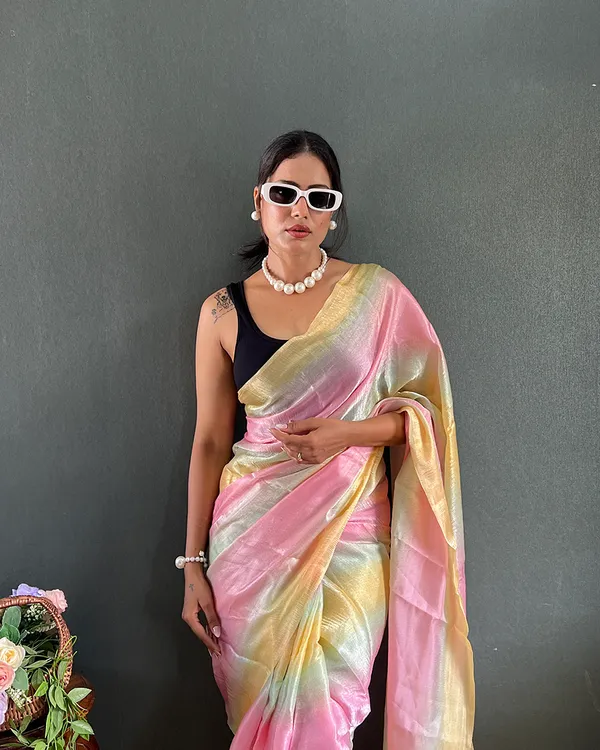 Light_Pink_And_Beige_Color_1-Minute_Ready_To_Wear_Georgette_Saree_With_Blouse_Piece