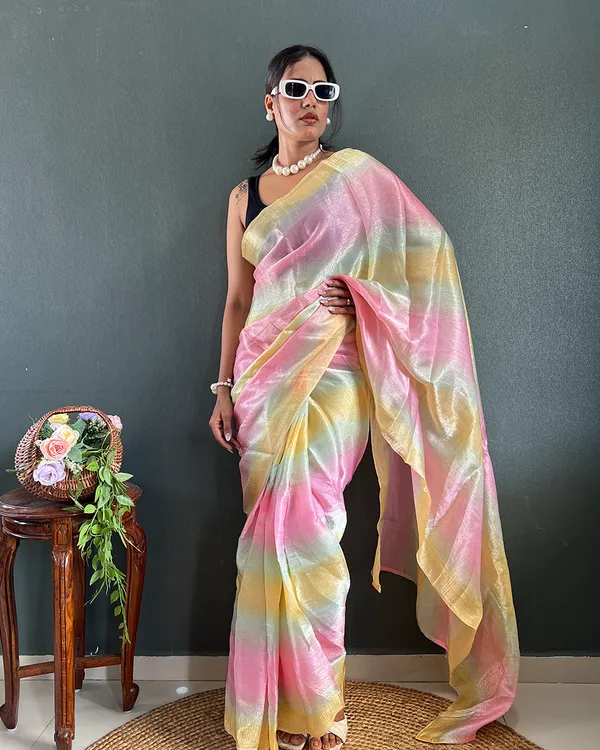 Light_Pink_And_Beige_Color_1-Minute_Ready_To_Wear_Georgette_Saree_With_Blouse_Piece