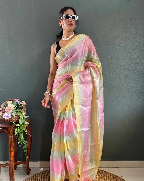 Light_Pink_And_Beige_Color_1-Minute_Ready_To_Wear_Georgette_Saree_With_Blouse_Piece