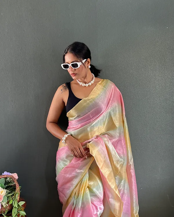 Light_Pink_And_Beige_Color_1-Minute_Ready_To_Wear_Georgette_Saree_With_Blouse_Piece