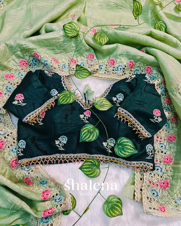 Outstanding_Pista_Embroidery_Work_Cursh_Silk_Saree_With_Vibrant_Full_Stitched_Blouse