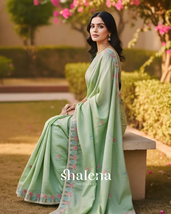 Outstanding_Pista_Embroidery_Work_Cursh_Silk_Saree_With_Vibrant_Full_Stitched_Blouse