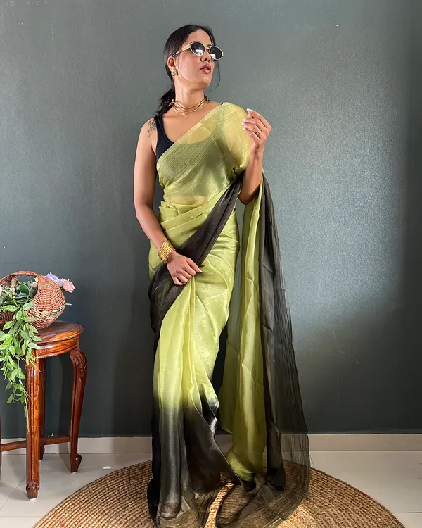 Perrot_Green_Color_1-Minute_Ready_To_Wear_Georgette_Saree_With_Blouse_Piece