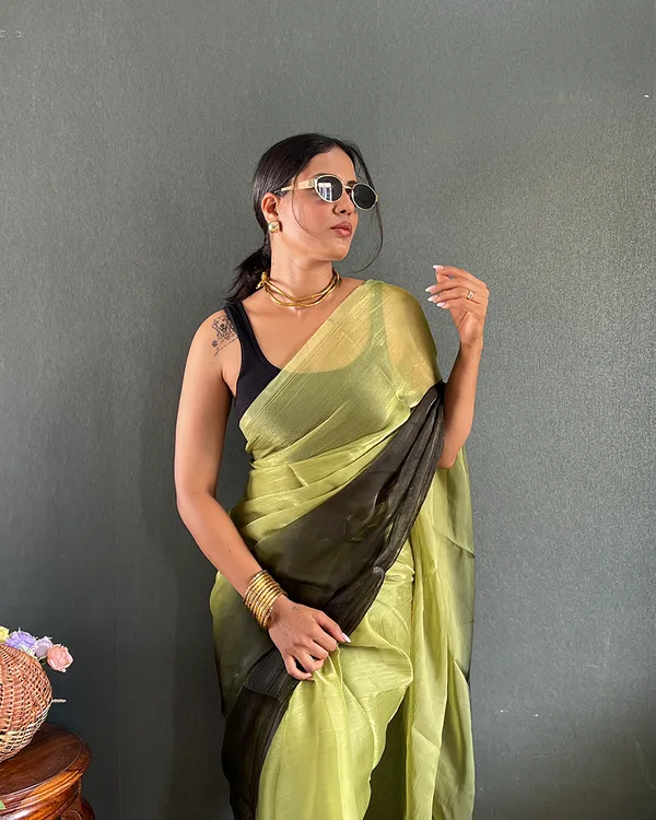 Perrot_Green_Color_1-Minute_Ready_To_Wear_Georgette_Saree_With_Blouse_Piece