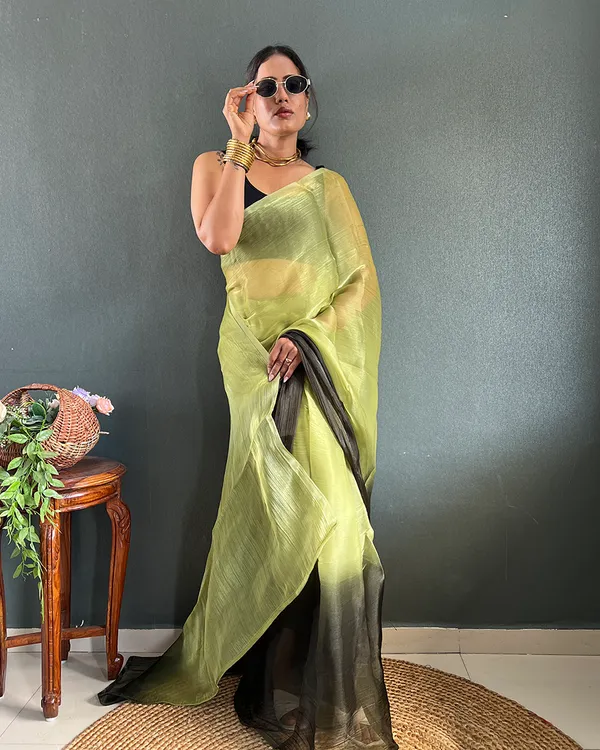 Perrot_Green_Color_1-Minute_Ready_To_Wear_Georgette_Saree_With_Blouse_Piece