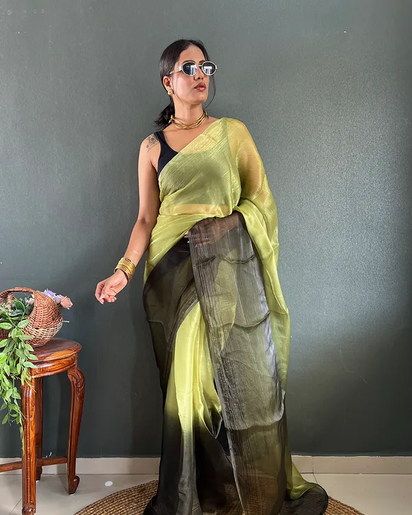 Perrot_Green_Color_1-Minute_Ready_To_Wear_Georgette_Saree_With_Blouse_Piece