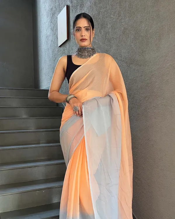 Orange_Color_1-Minute_Ready_To_Wear_Georgette_Saree_With_Blouse_Piece