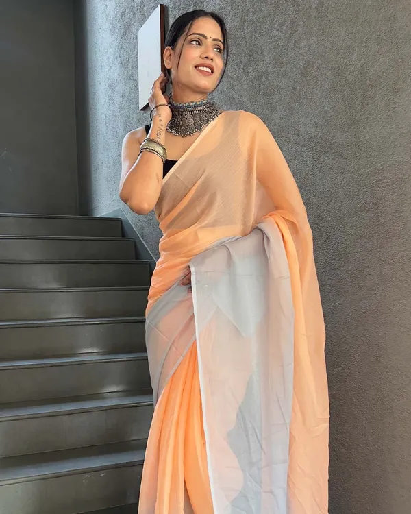 Orange_Color_1-Minute_Ready_To_Wear_Georgette_Saree_With_Blouse_Piece