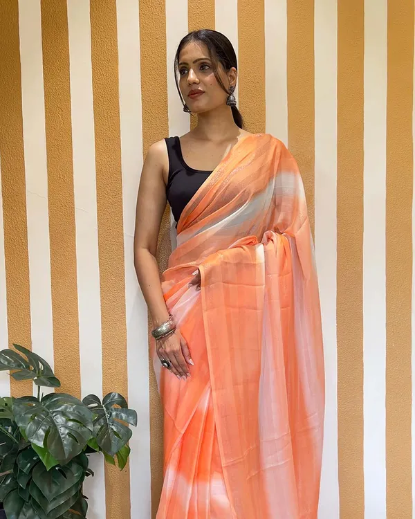 Orange_Color_1-Minute_Ready_To_Wear_Naylon_Saree_With_Blouse_Piece