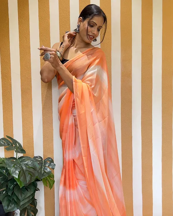 Orange_Color_1-Minute_Ready_To_Wear_Naylon_Saree_With_Blouse_Piece