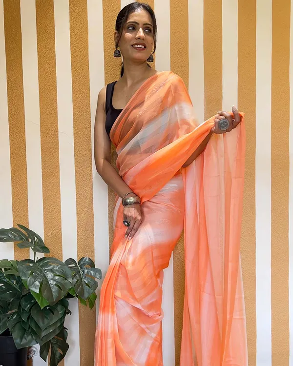 Orange_Color_1-Minute_Ready_To_Wear_Naylon_Saree_With_Blouse_Piece