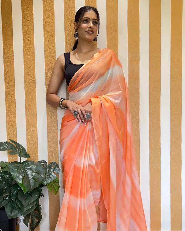 Orange_Color_1-Minute_Ready_To_Wear_Naylon_Saree_With_Blouse_Piece