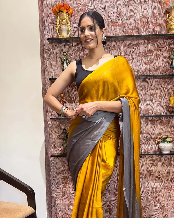 Yellow_Color_1-Minute_Ready_To_Wear_Naylon_Saree_With_Blouse_Piece
