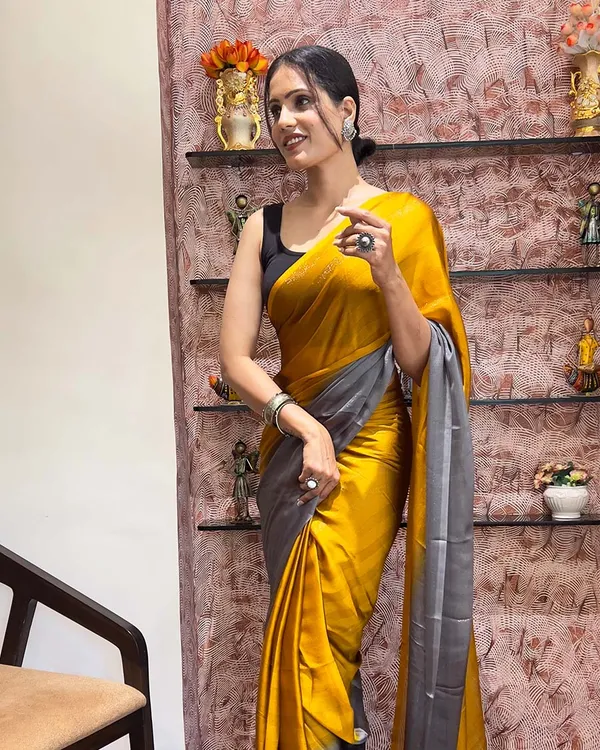 Yellow_Color_1-Minute_Ready_To_Wear_Naylon_Saree_With_Blouse_Piece
