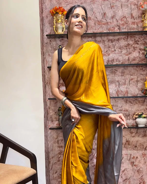 Yellow_Color_1-Minute_Ready_To_Wear_Naylon_Saree_With_Blouse_Piece