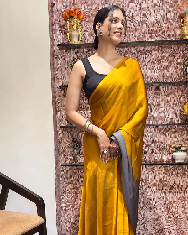 Yellow_Color_1-Minute_Ready_To_Wear_Naylon_Saree_With_Blouse_Piece