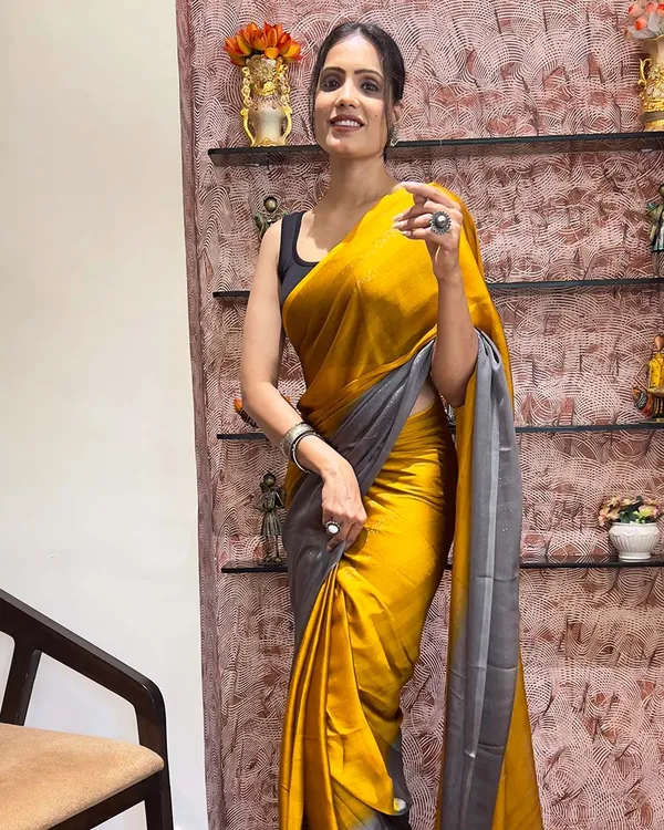 Yellow_Color_1-Minute_Ready_To_Wear_Naylon_Saree_With_Blouse_Piece