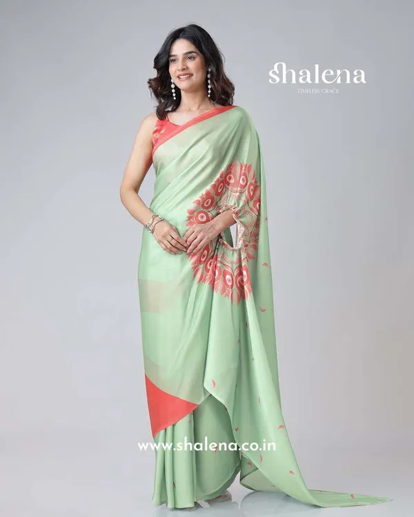Light_green_Color_1_-_Minute_Ready_to_Wear_Satin_Silk_Saree_with_Unstitch_Blouse_Piece