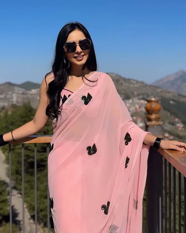 Calm_Pink_Color_1-Minute_Ready_To_Wear_Georgette_Saree_With_Blouse_Piece