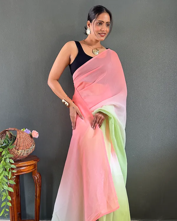 Pink_And_Green_Color_1-Minute_Ready_To_Wear_Georgette_Saree_With_Blouse_Piece