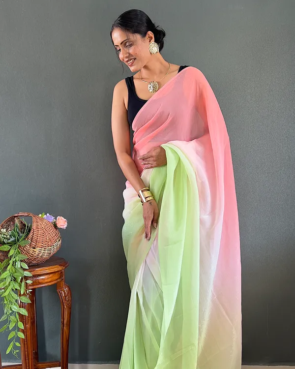 Pink_And_Green_Color_1-Minute_Ready_To_Wear_Georgette_Saree_With_Blouse_Piece