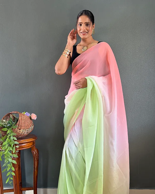 Pink_And_Green_Color_1-Minute_Ready_To_Wear_Georgette_Saree_With_Blouse_Piece