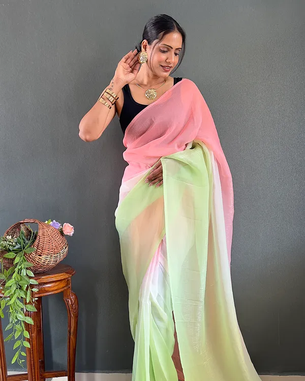 Pink_And_Green_Color_1-Minute_Ready_To_Wear_Georgette_Saree_With_Blouse_Piece